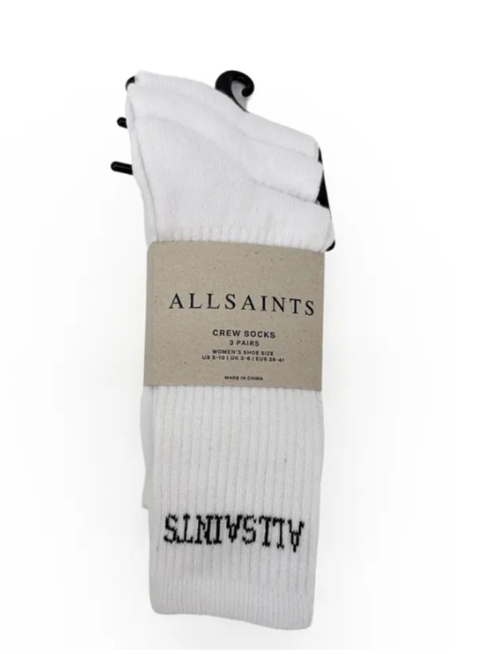 ♦️All Saints Women’s Crew Socks 3 pair nice quality size 5 to 10